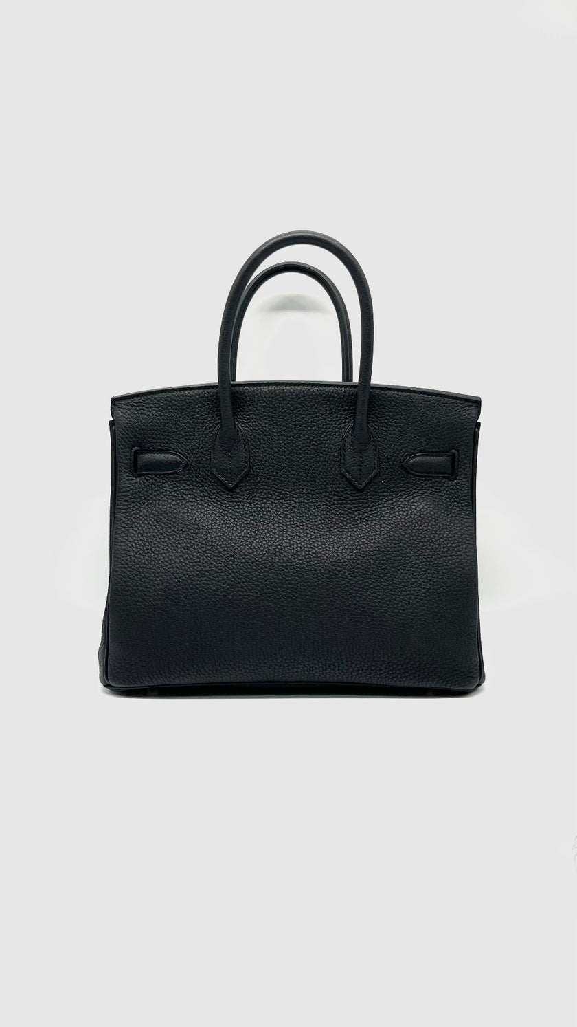 Preowned. Hermes Birkin 30 Black Togo GHW. UPY455TM|14646