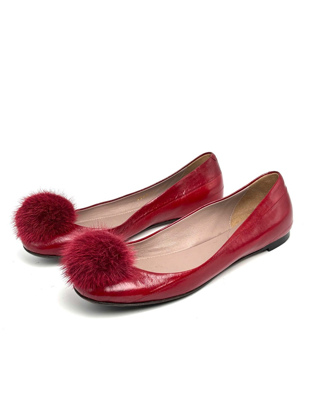 Like New. Gucci Flats Red. 34.5|10716