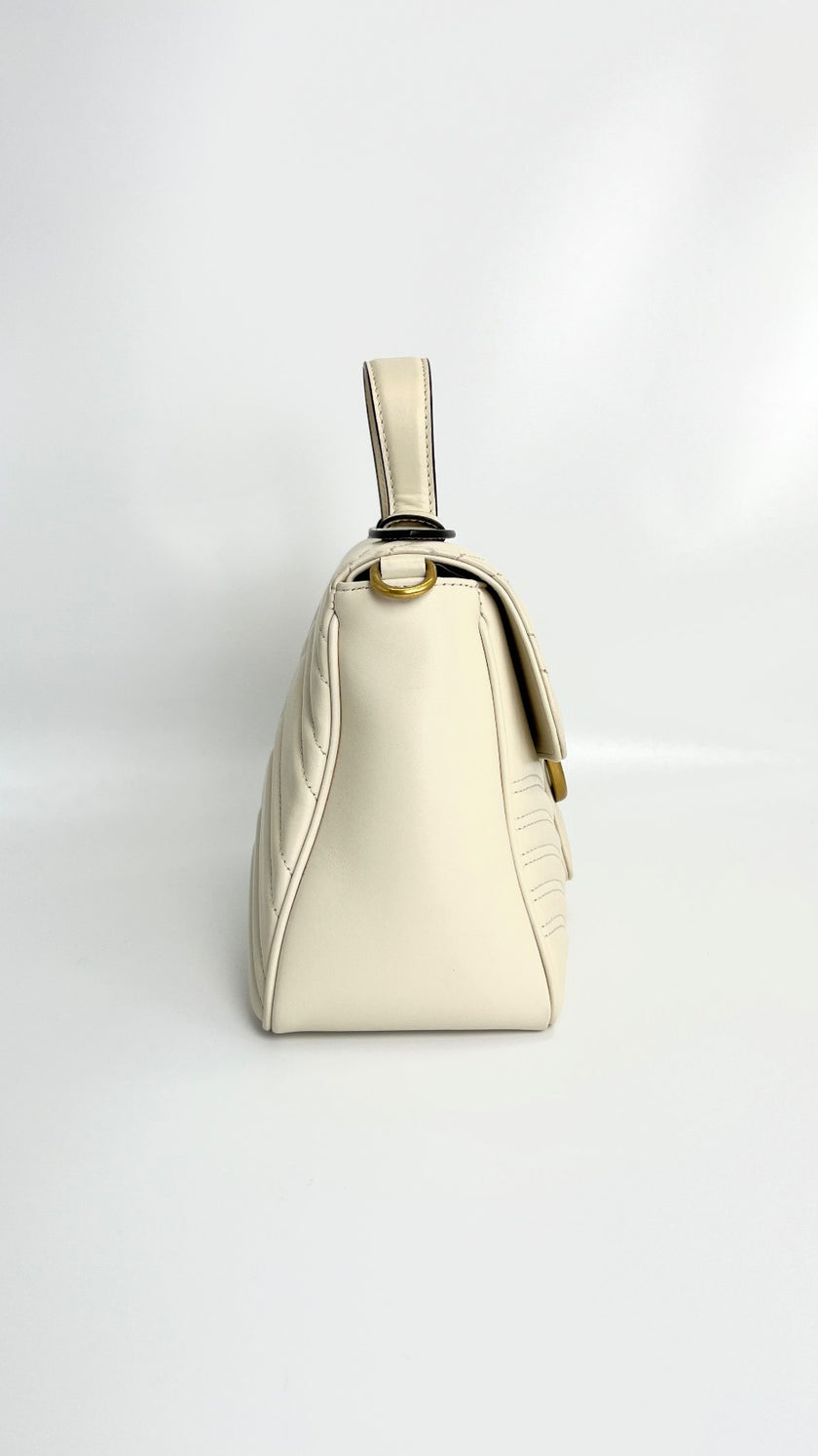 Like New. Gucci Top Handle Sling White. 498110-204991|4486