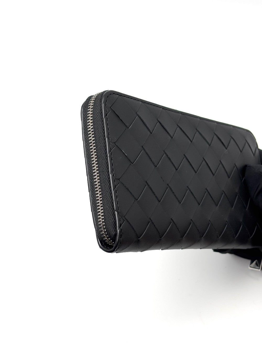 Brand New. Bottega Zip Around Long Wallet Black|7063