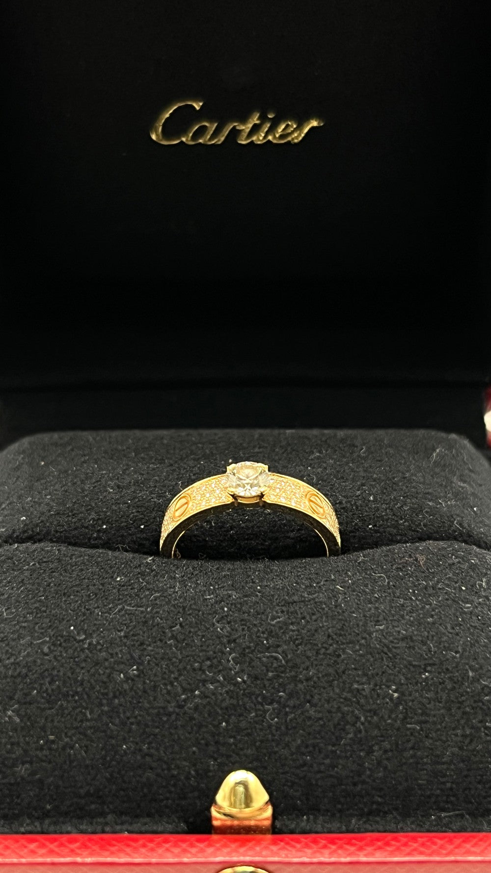 Preowned. Cartier Love Ring 18K RG 0.32 ct sz 49. QDA162|9381