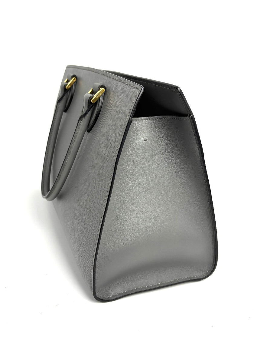 Like New. Prada Argilla Two Way Saffiano Gray. 158D|12352