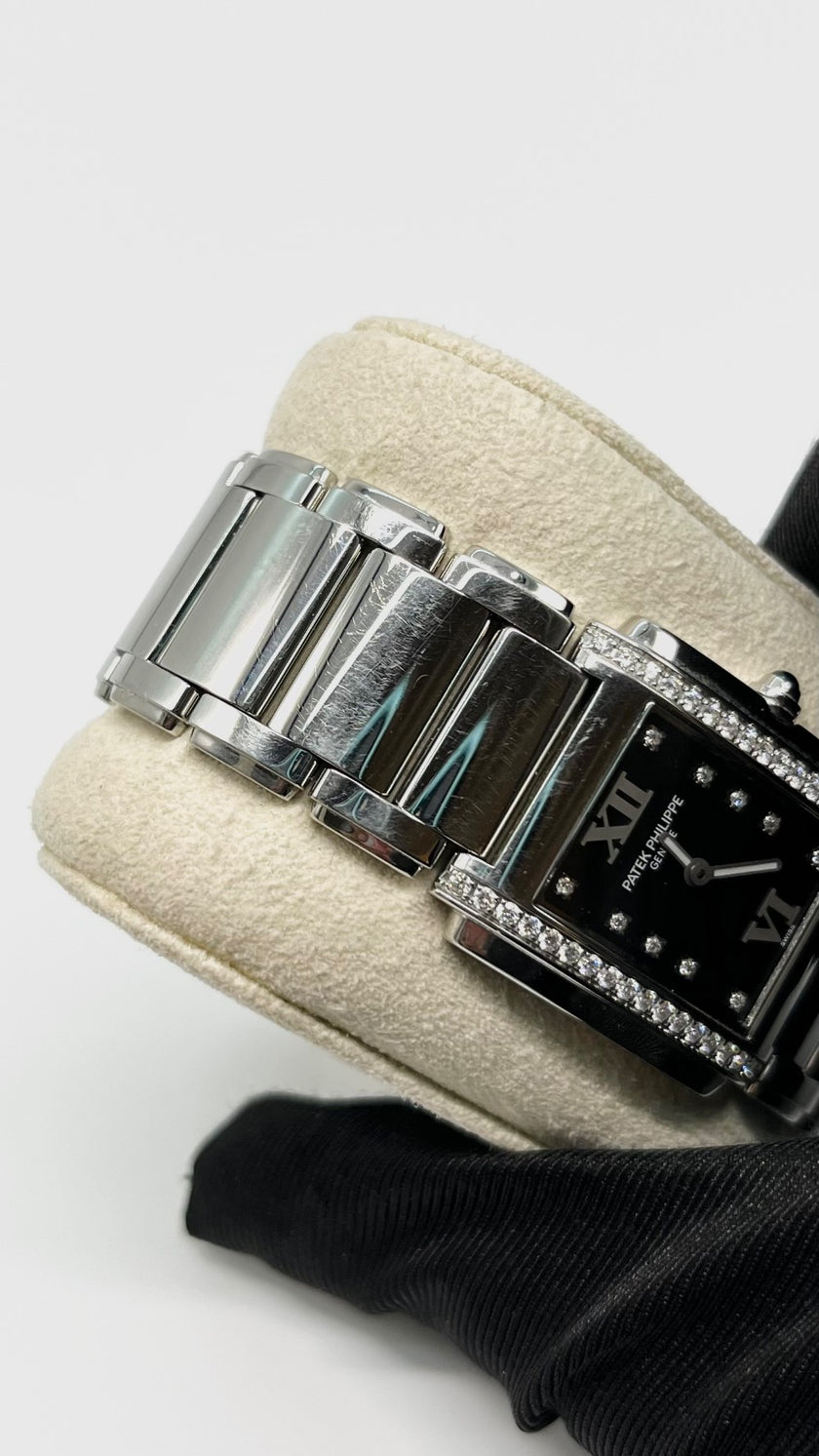 Preowned. Patek 24 Black Dial w/ Diamonds 2019|5793