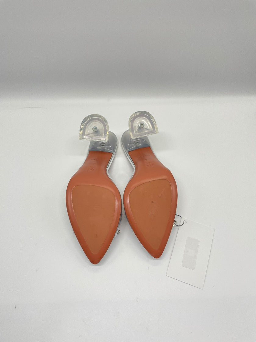 Brand New. Amina Muaddi Rosie Glass Heel. 37|10016