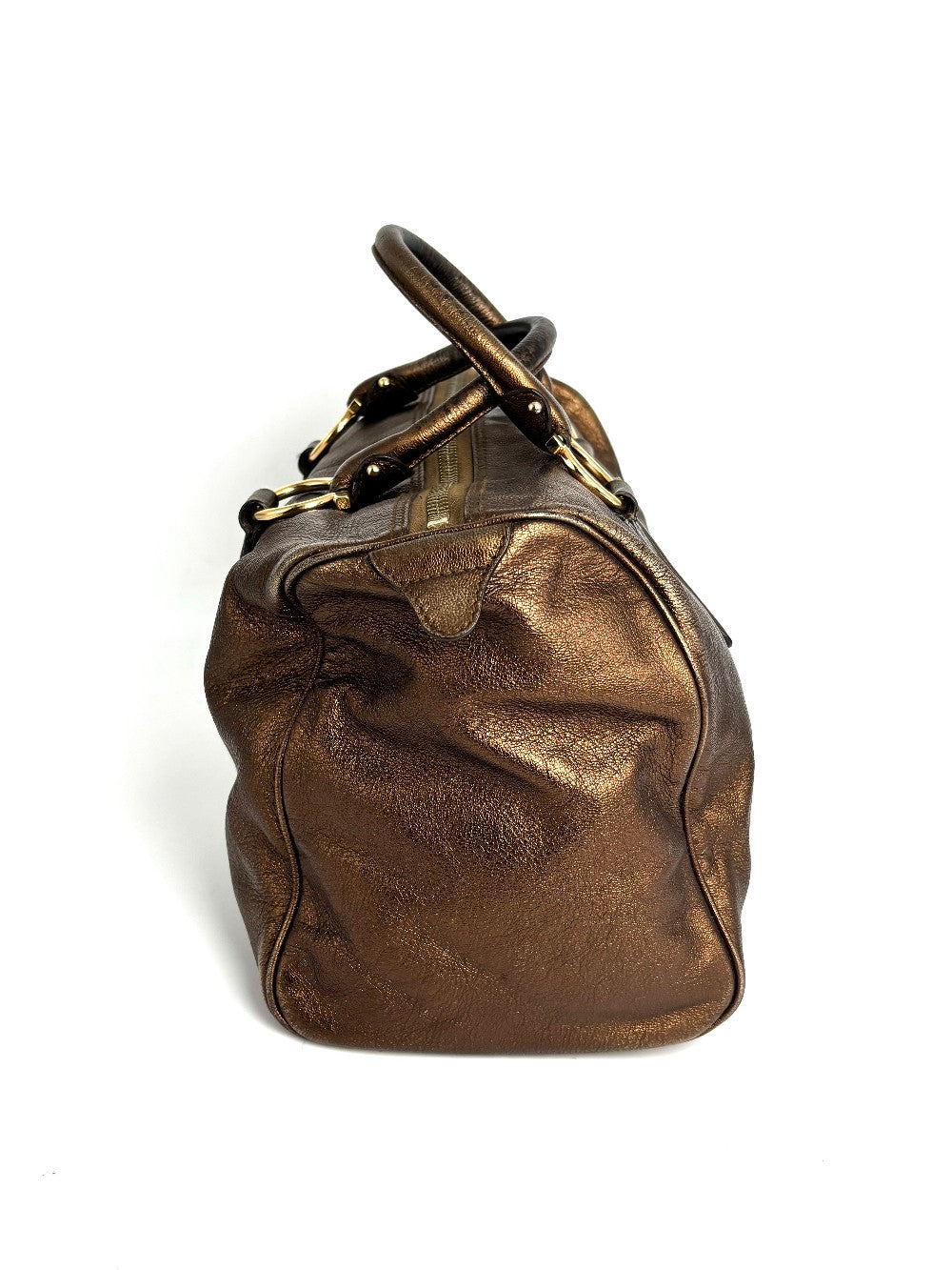 Preowned. Ferragamo Boston Bag Bronze|13264