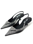 Unused. Prada Slingback Studded Black. 36.5|8951