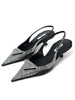 Unused. Prada Slingback Studded Black. 36.5|8951