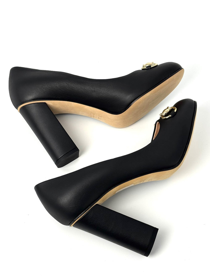 Brand New. Gucci Horsebit Heels Black. 37.5|8947