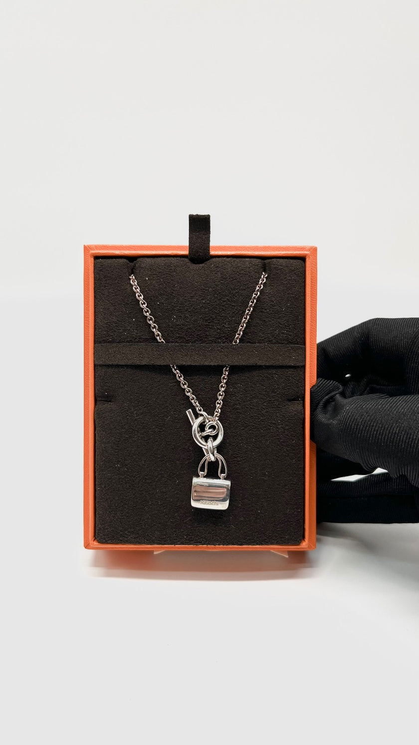 Brand New. Hermes Constance Amulette Necklace Silver|9376