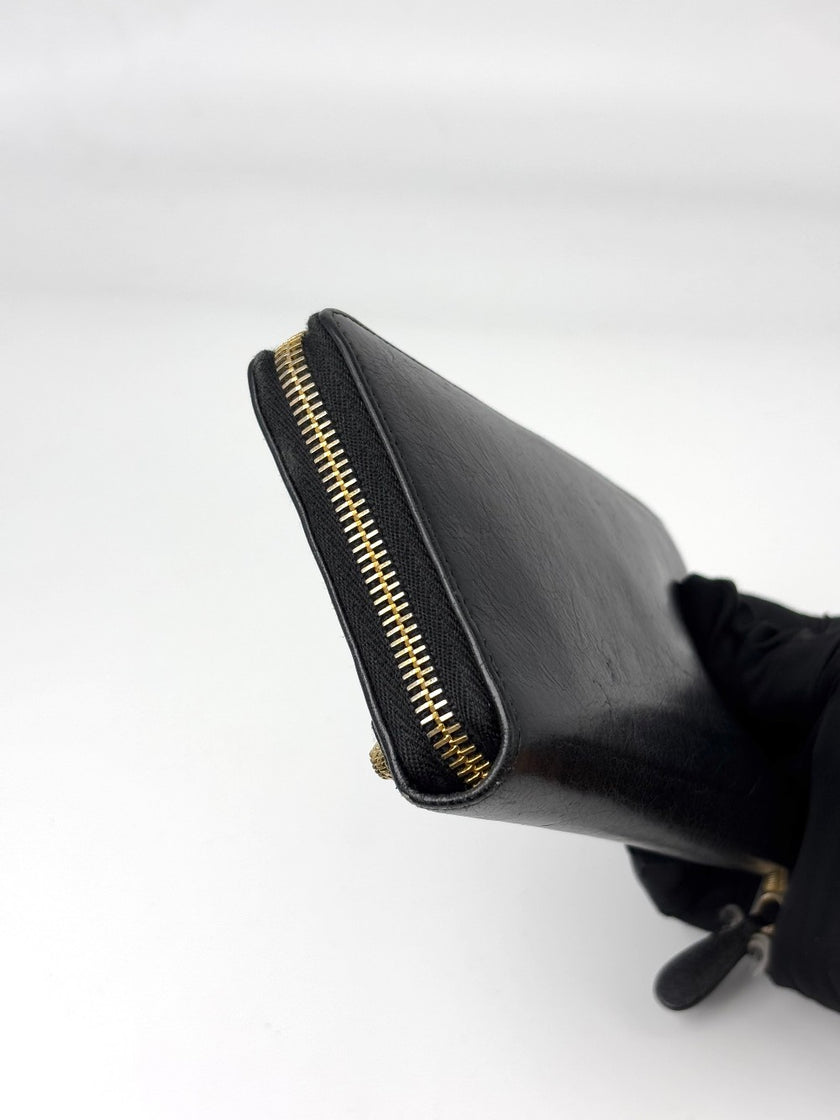 Preowned. Balenciaga Zip Long Wallet Black|7025