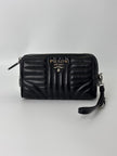 Like New. Prada Maniglia Calfskin Wrislet Black|5944