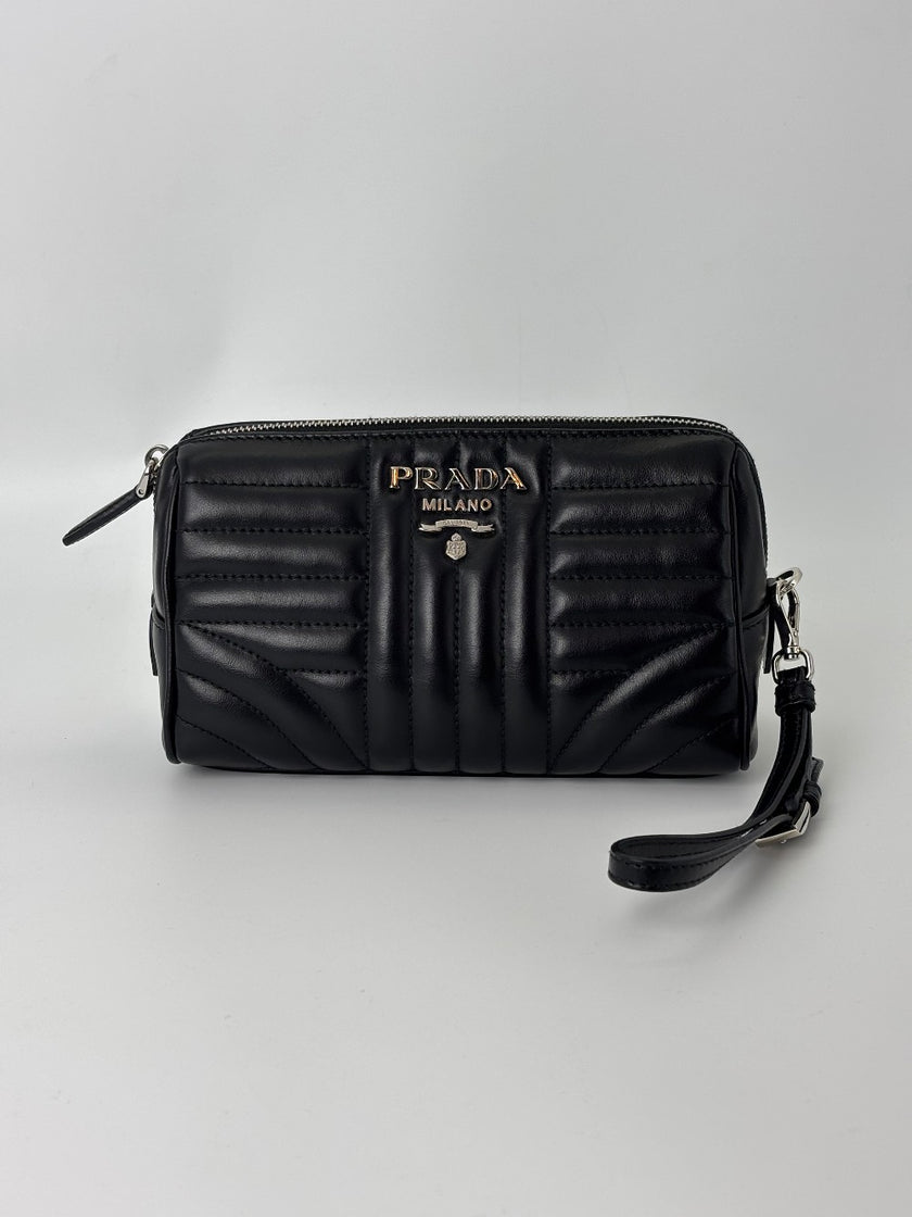 [SALE] Like New. Prada Maniglia Calfskin Wrislet Black|5944