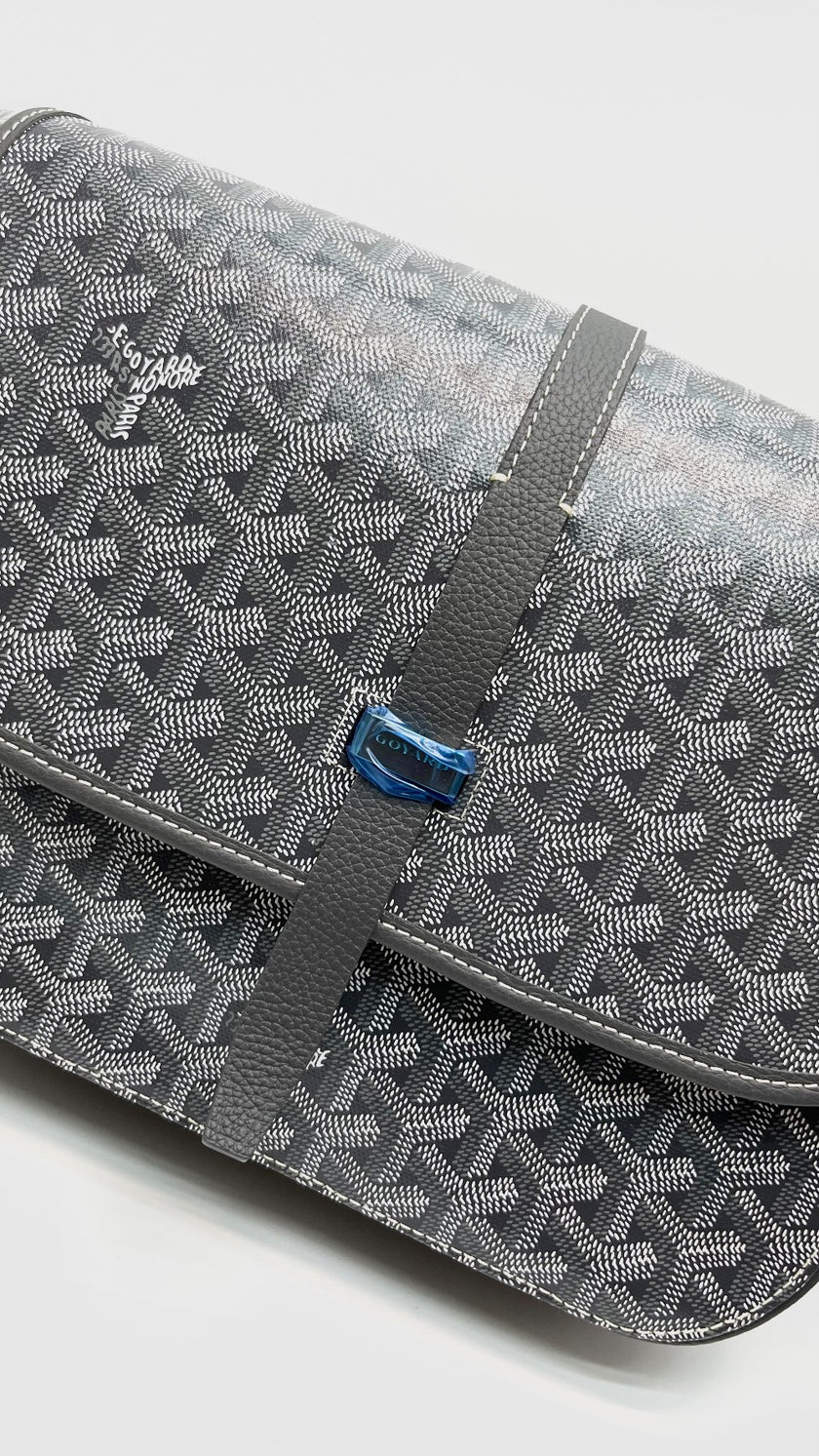 Brand New. Goyard Belvedere MM Gray SHW. MAE020256|16486