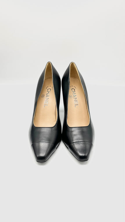 Brand New. Chanel Heel Black. 36.5|9652