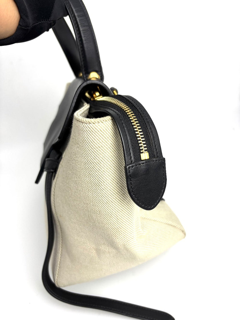 Preowned. Celine Belt Canvass Beige|11755