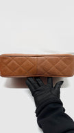 Preowned. Chanel Matelasse Quilted Caviar Camera Case Brown. 3179907|5754