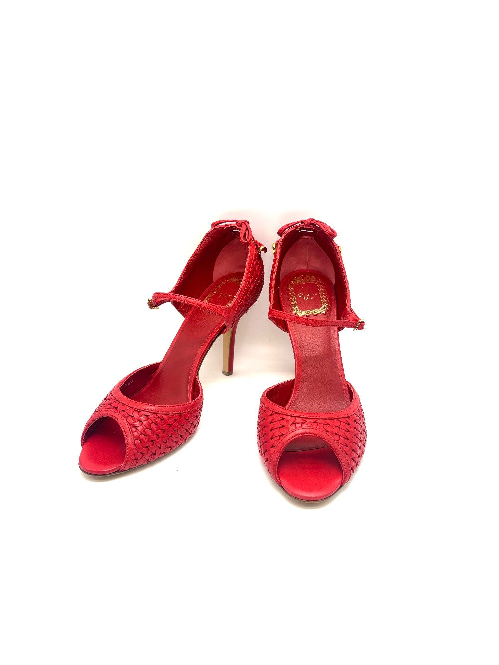 Unused. Dior Ankle Strap Sandals Rouge Moyen. 38 1/2|17838