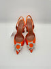 Brand New. Amina Muaddi Begum Heel Orange. 37|10027
