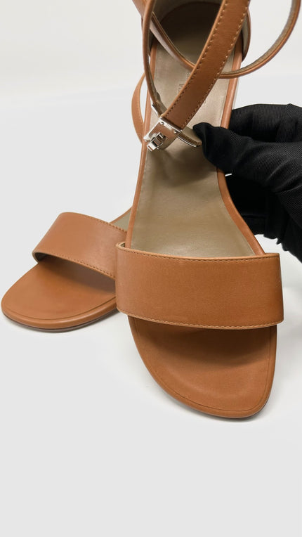 Brand New. Hermes Baia Sandals Gold. 37|5832