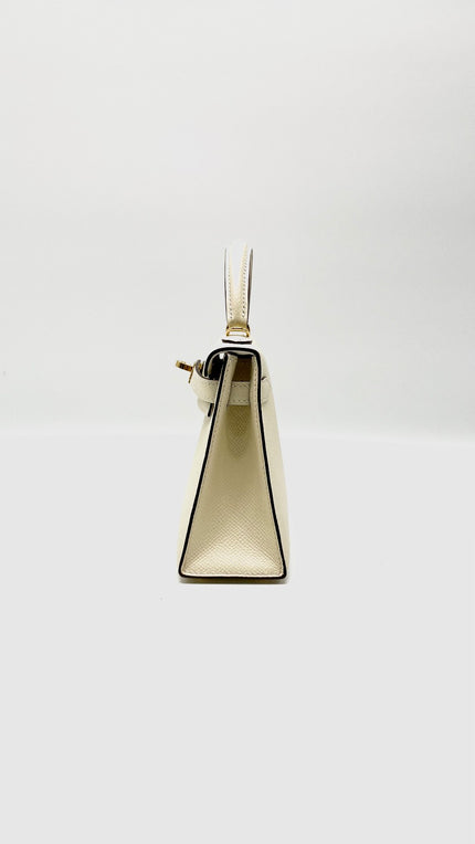 Preowned. Hermes Mini Kelly Nata Epsom GHW. BMM719PY|13737