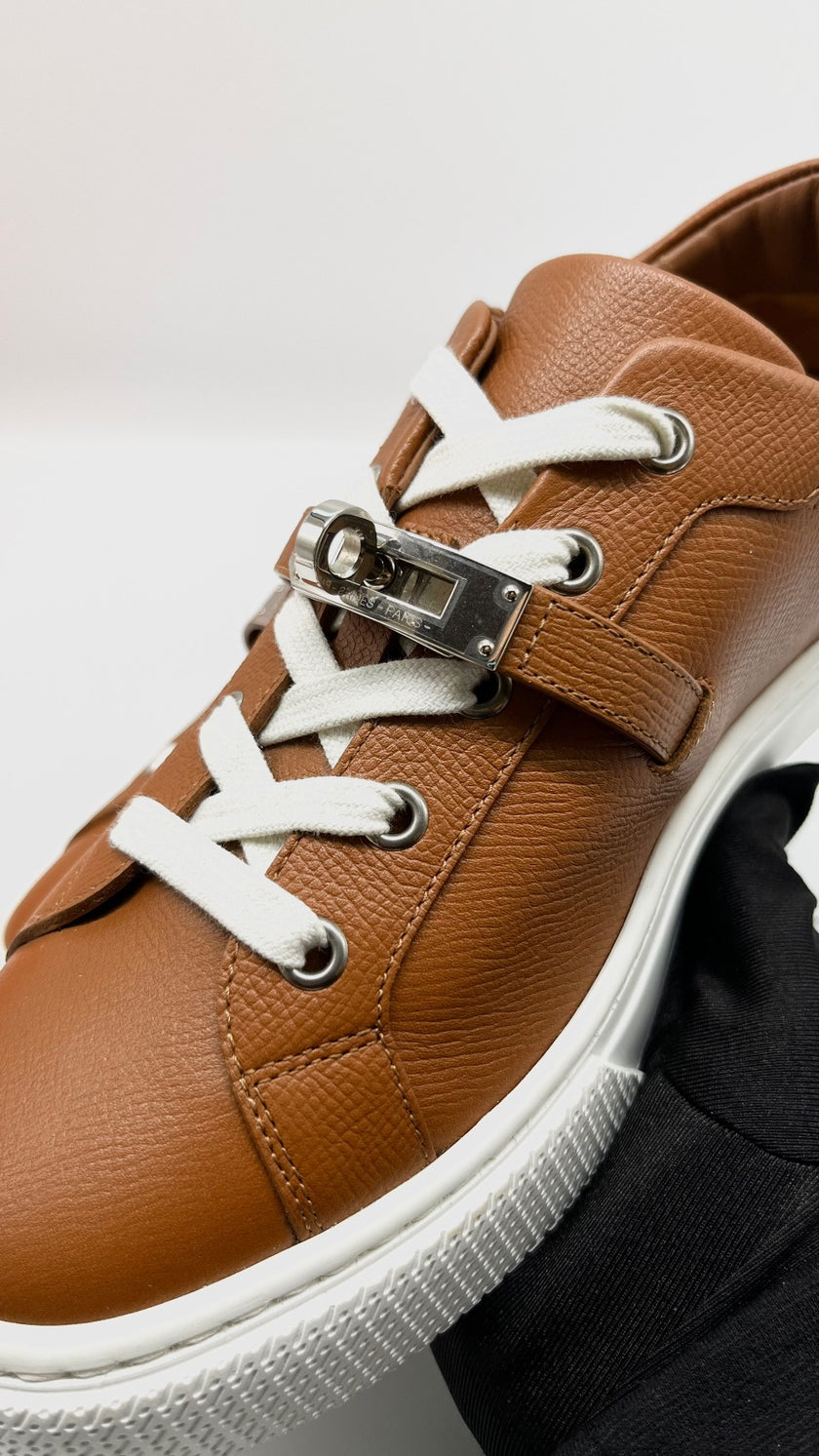 Brand New. Hermes Day Sneakers Gold. 38.5|5820