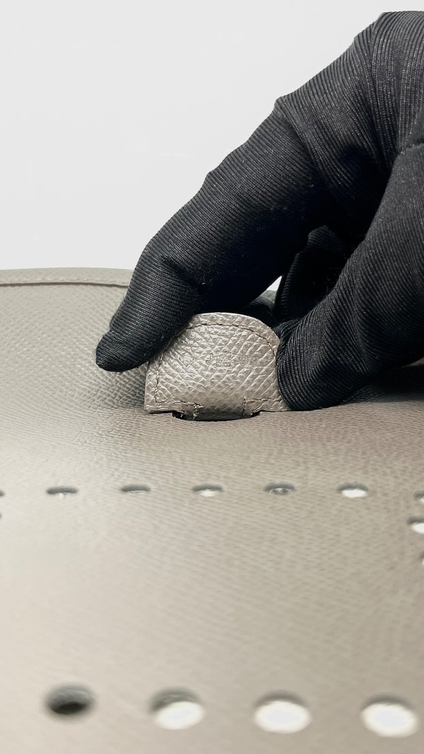 Preowned. Hermes Evelyne PM Etain Epsom PHW. JQ99|11648