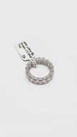 Brand New. HK Setting Eternity Nano Pink Emerald Cut Ring 14K WG|13498