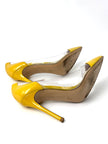 Preowned. Gianvito Rossi Heel Clear/Yellow. 37|7281