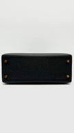 Preowned. Hermes Kelly 25 Black Epsom Sellier PHW. CPY539DQ|5465