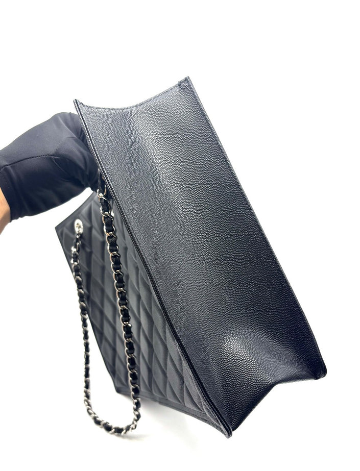 Brand New. Chanel Black Caviar Shopping Tote SHW. P569T7J7|17080