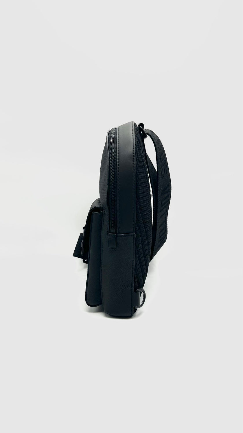 Preowned. LV Pilot Sling Bag Black. Microchip|15525