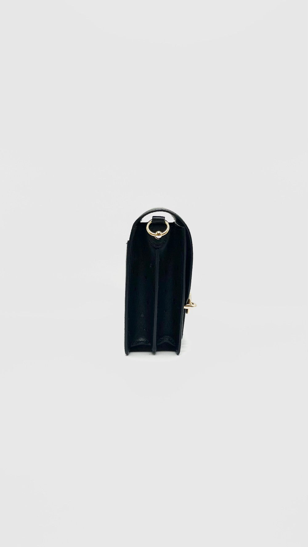 Preowned. Hermes Roulis 18 Black Ostrich GHW. ZST468ZI|15602