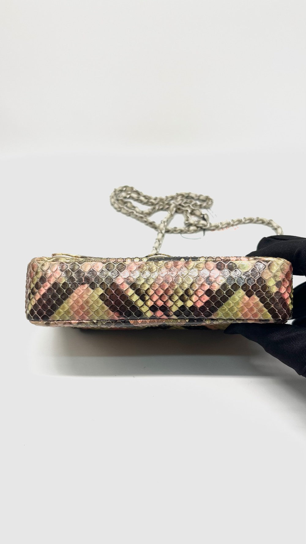 Preowned. Chanel Python Mini Flap Multicolor SHW. 6111892|15308