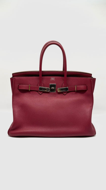 Preowned. Hermes Birkin 35 Rubis Togo PHW. N122|7763