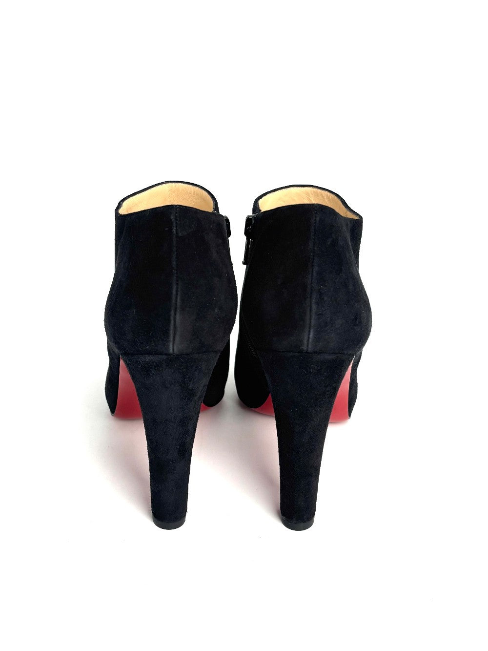 Brand New. Christian Louboutin Black Suede Vicky Booties. 38|12924