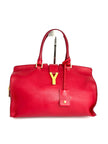 Preowned. YSL Cabas Chyc Medium Bag Calf Red|12448