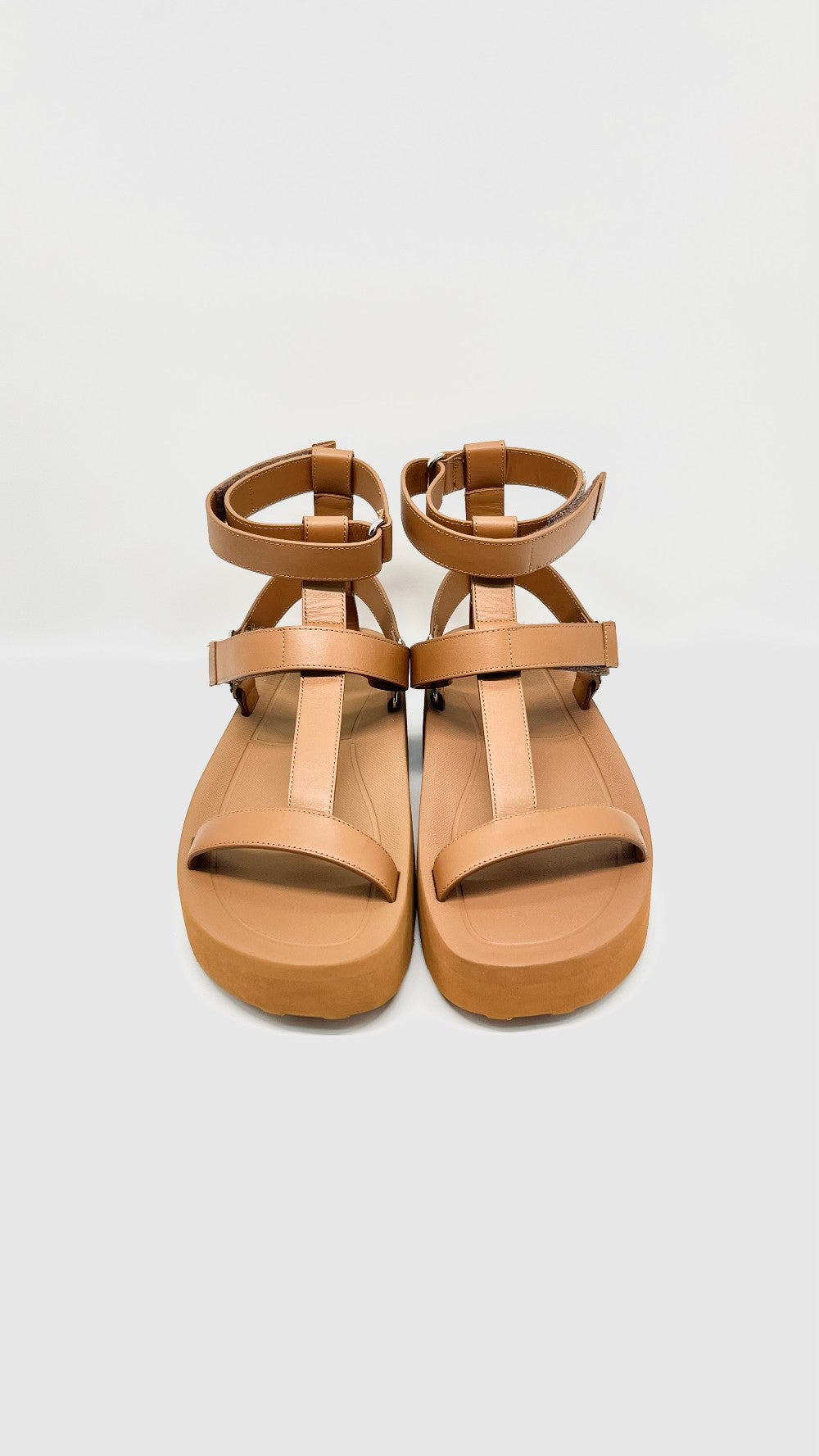 Unused. Hermes Enid Sandals Naturel. 38|10399