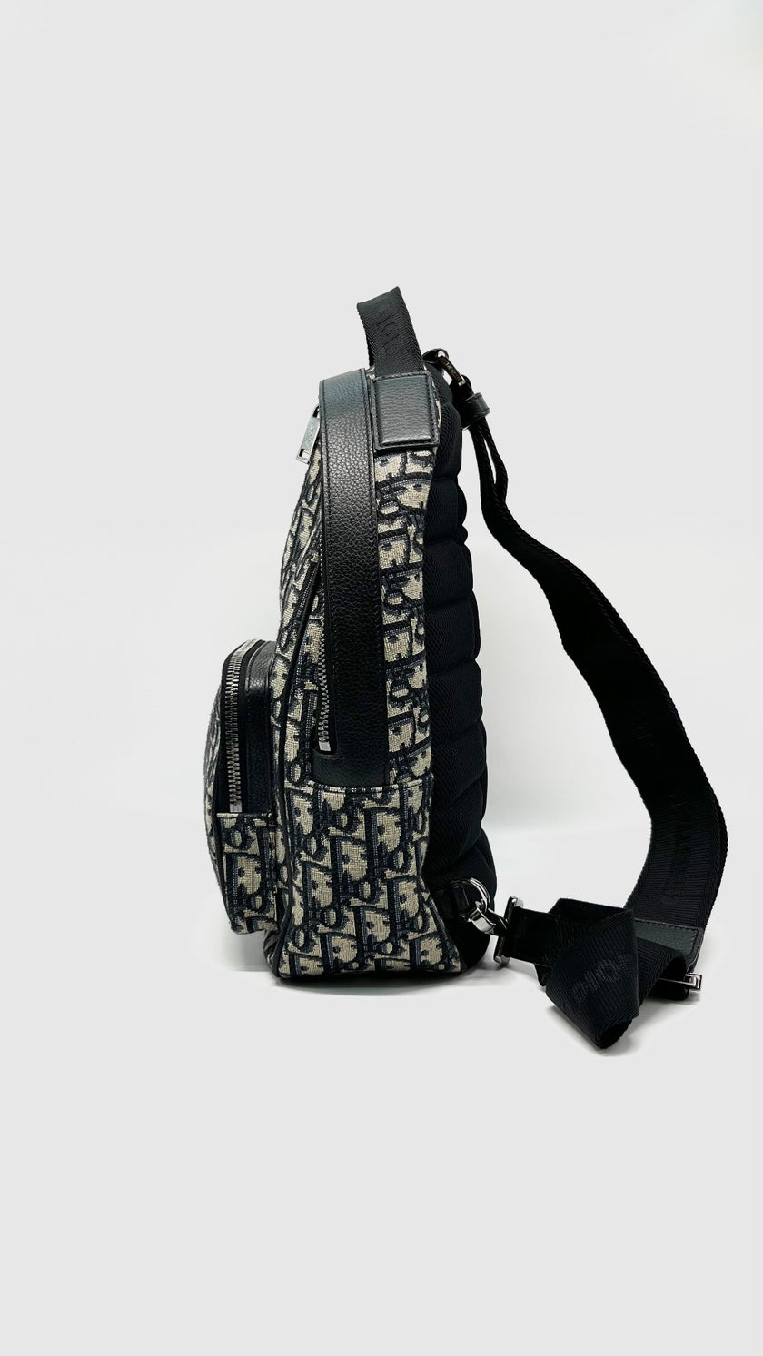 Preowned. Dior Rider Sling Crossbody Bag Oblique. 15BO0223|14211