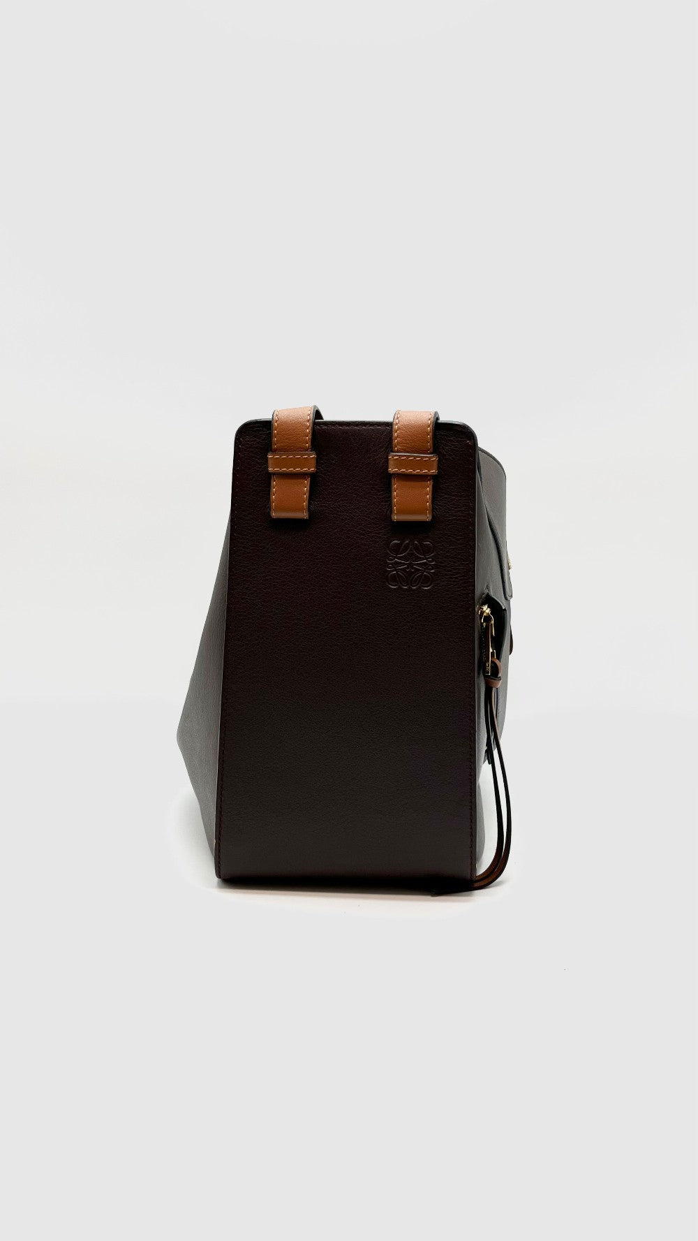 Preowned. Loewe Hammock Small Bicolor Dark Brown/Camel|16094