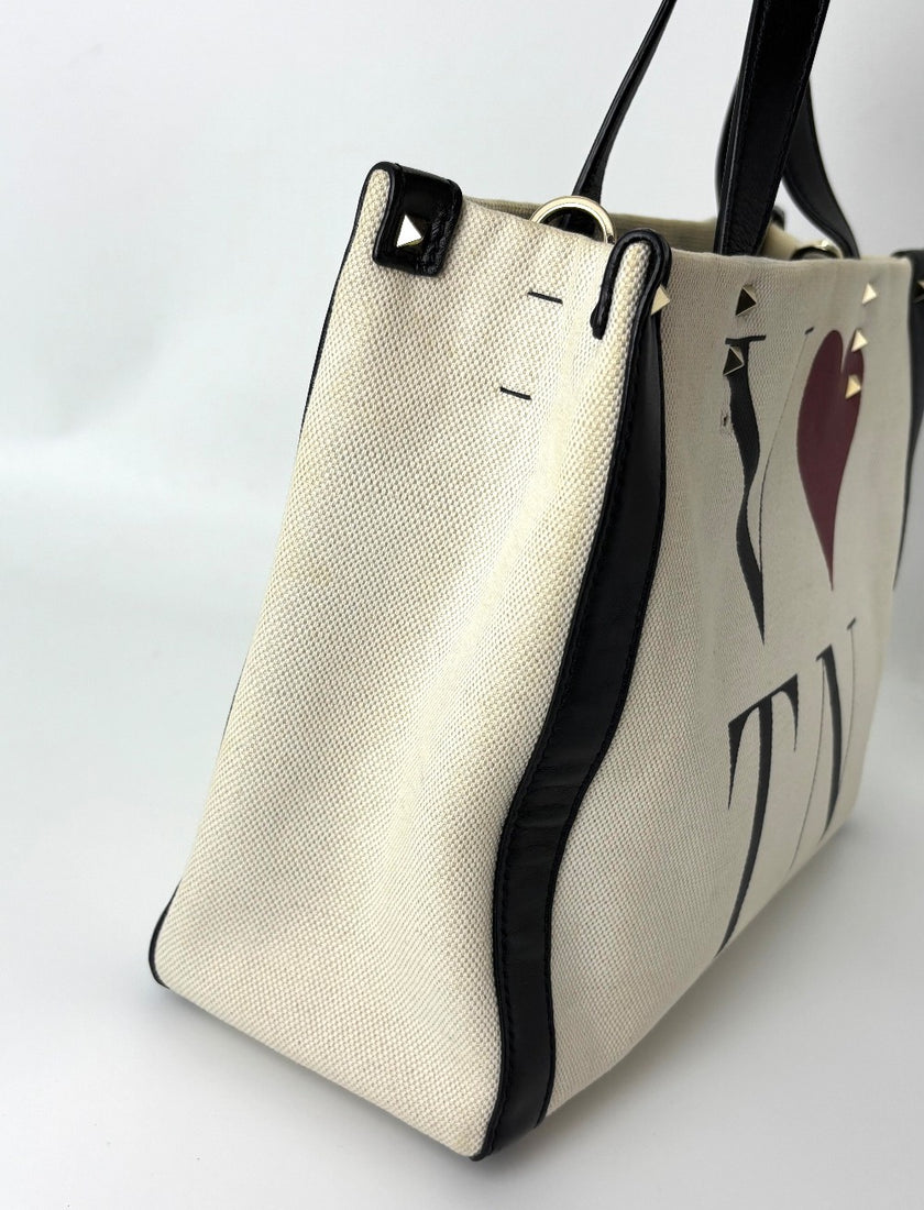 Preowned. Valentino Love Tote Canvas|6024