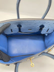 Preowned. Hermes Birkin 30 Blue Mykonos Ostrich GHW. DSA278CA|13196