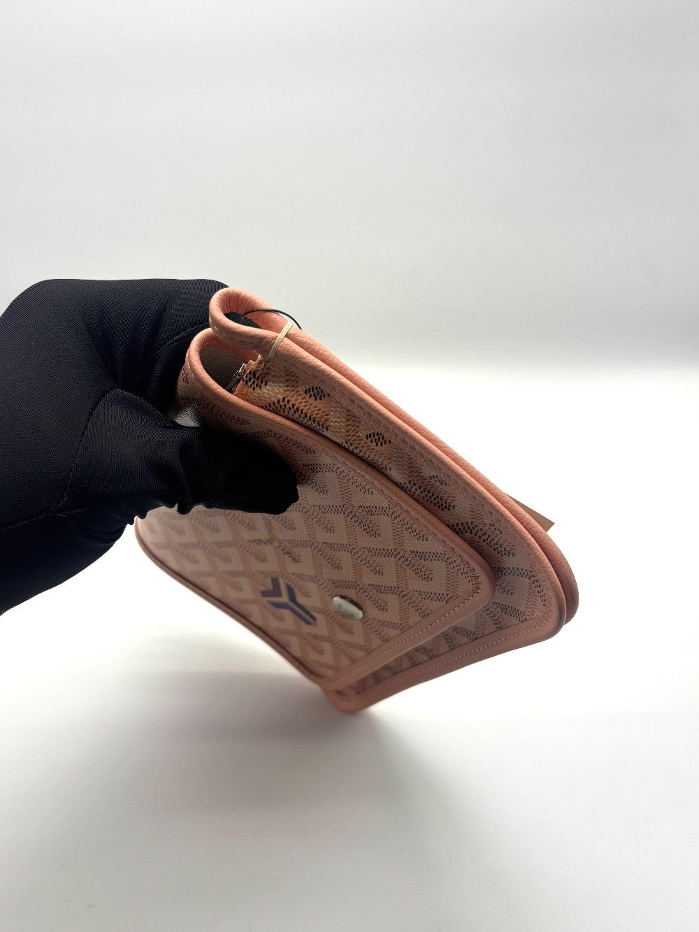 Like New. Goyard Plumet Pocket Wallet Rose Poudre SHW. ADM020226|17165