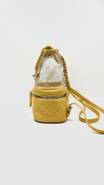 Preowned. Chanel Aquarium Back Pack Yellow Calfskin PVC. 25958505|8478