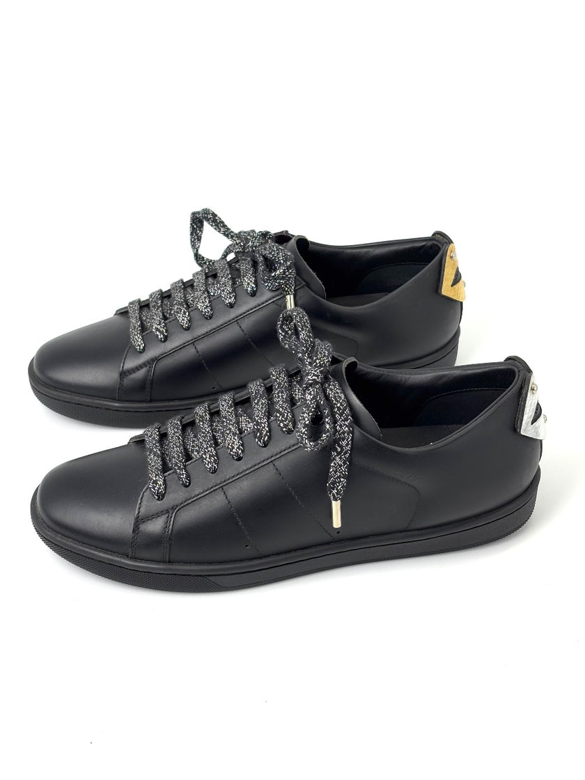 Brand New. YSL Sneakers Black Silver Lace. 38|7240