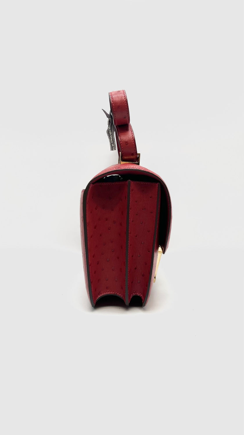 Brand New. Hermes Constance 24 Rouge Vif Ostrich GHW. ASA515UZ|16221