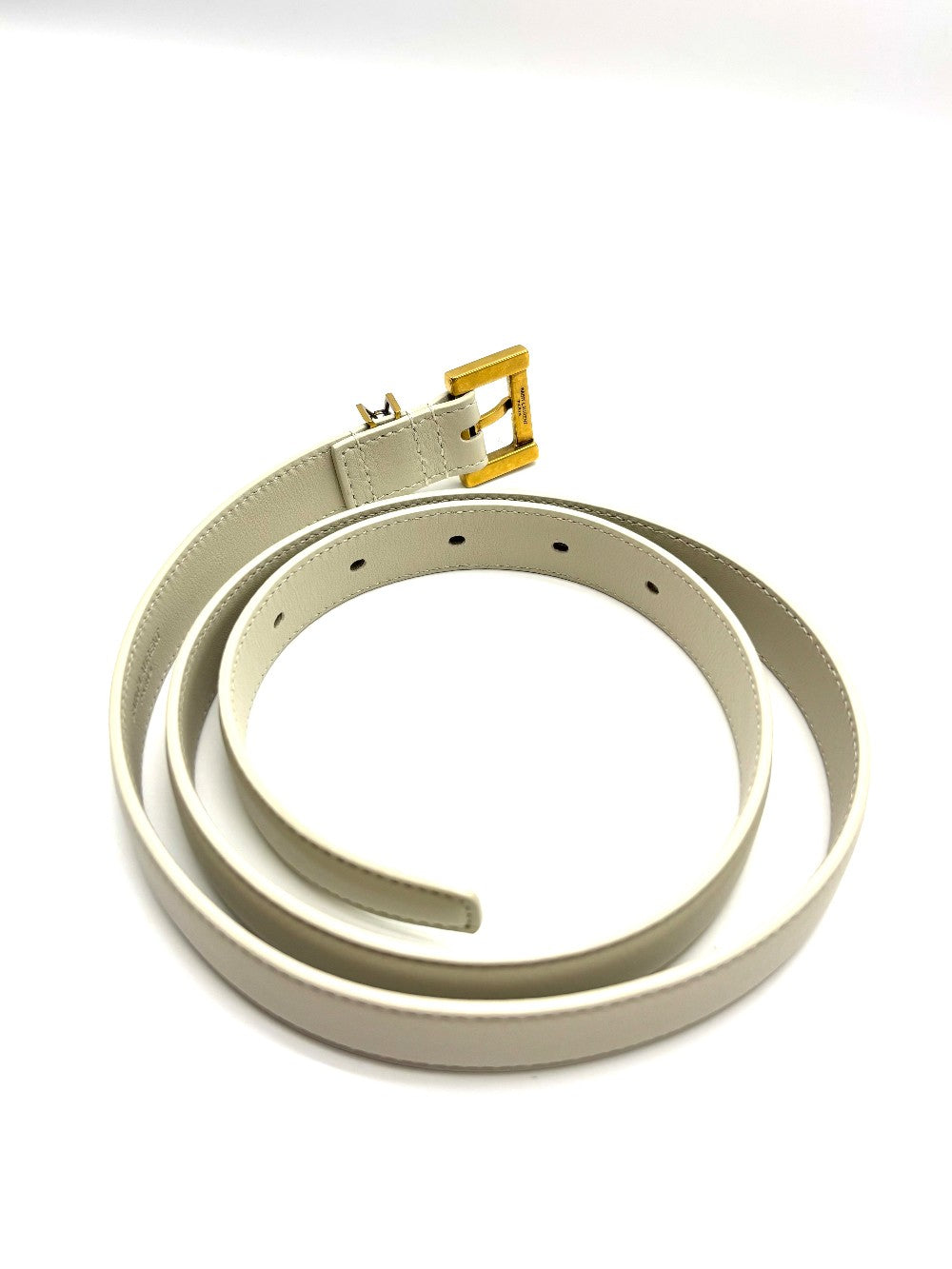 Brand New. YSL Belt White GHW. 80CM|17020