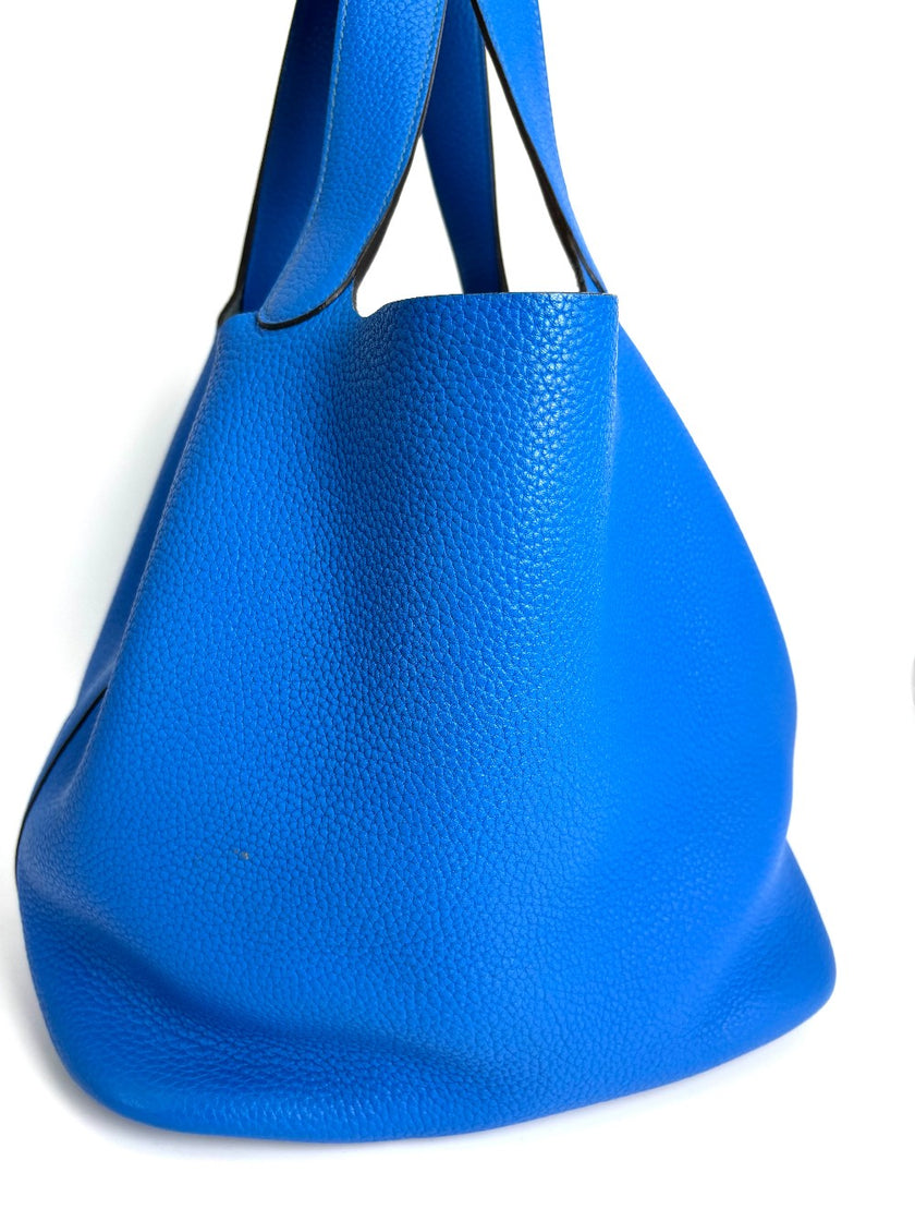 Preowned. Hermes Picotin 26 Blue France Togo. PC074|3731