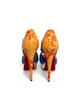 Like New. Louboutin Open Toe Multicolor Heel. 35|10745