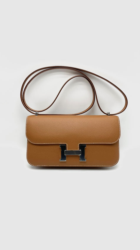 Brand New. Hermes Constance Elan Gold Epsom PHW. KPI610TC|16648