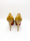 Unused. Christian Louboutin Bianca 140 Pumps Camel Patent. 39|17851